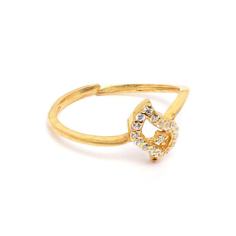 Gold Plated Zircon Silver Ring : Z125SG002R025