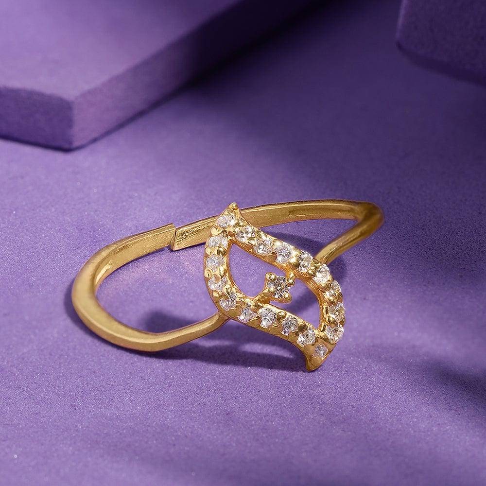 Gold Plated Zircon Silver Ring : Z125SG002R025