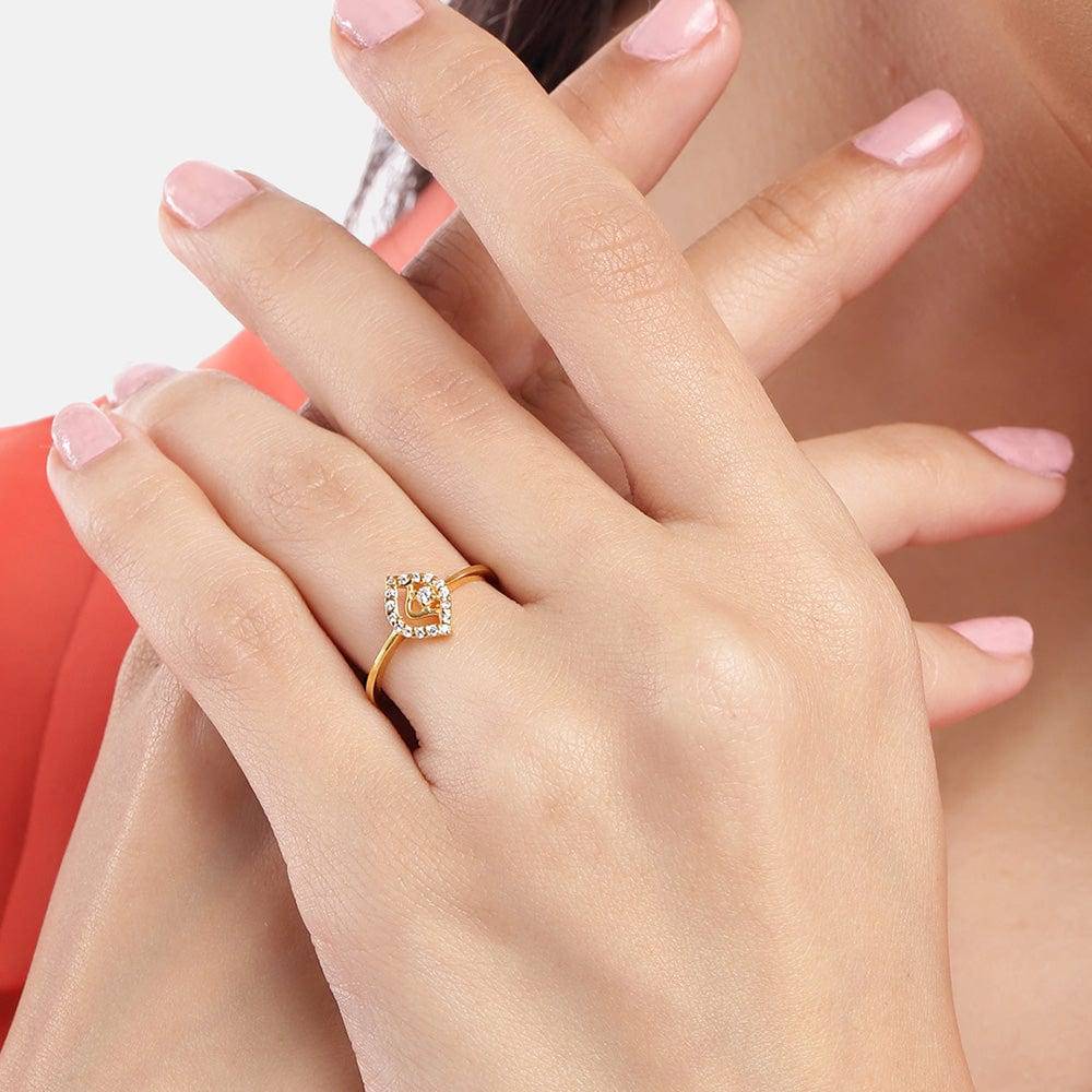 Pure Silver Gold Plated Ring : Z125SG002R026