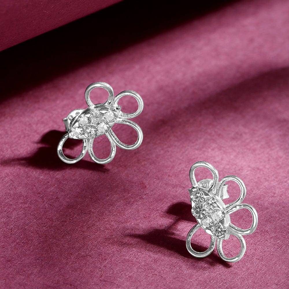 Radiant Silver Zircon Earrings : Z125SG003E064