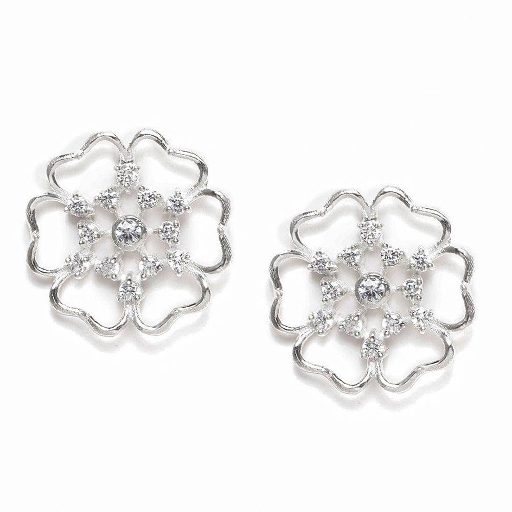 Floral Silver Studs : Z125SG003E069