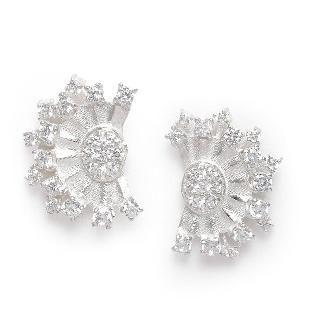 Elegant Silver Zircon Studs : Z125SG003E075