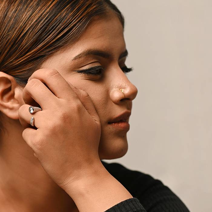 Ethereal Elegance Silver Ring : LR143