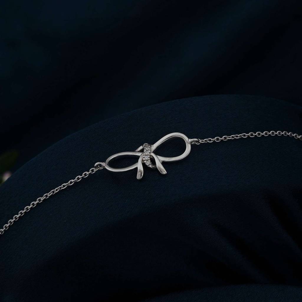 Silver Bow Knot Anklet : ZLA-1001