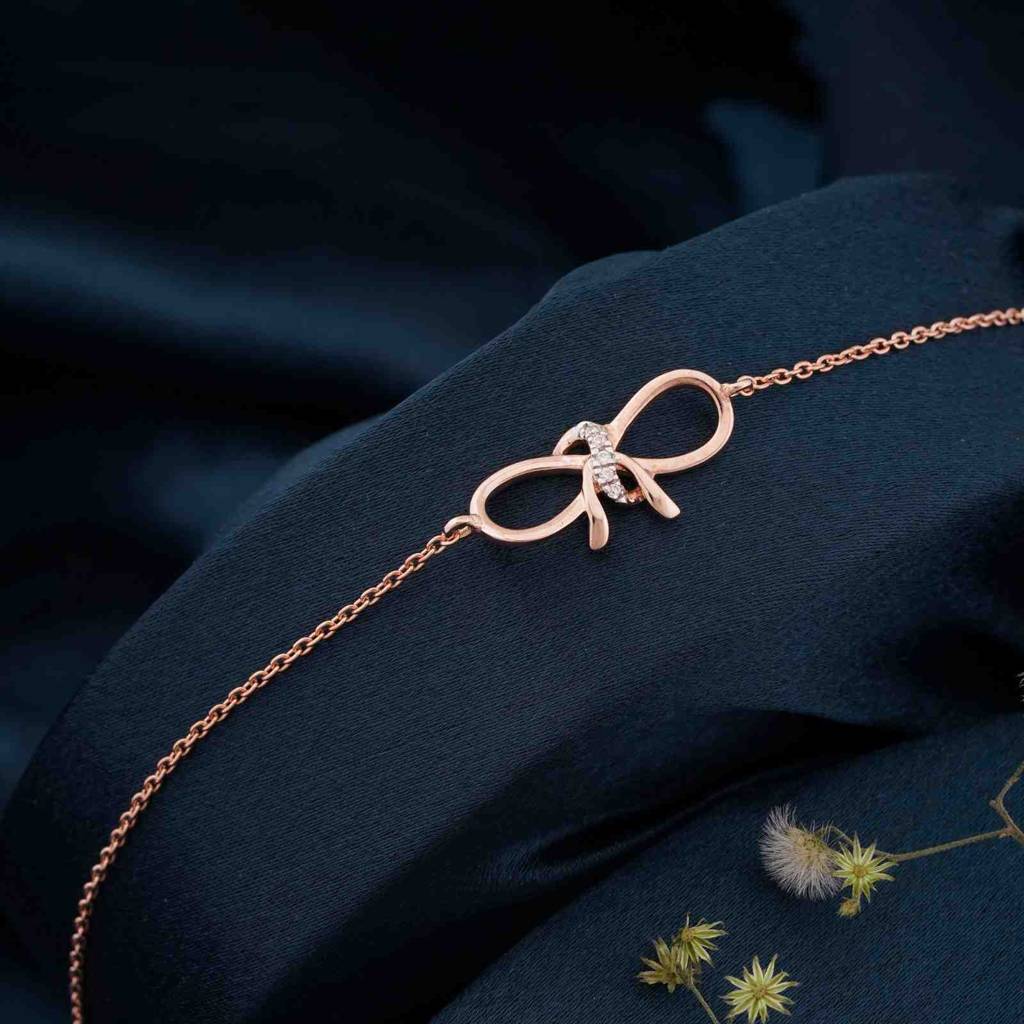 Rose Gold Bow Knot Anklet : ZLA-1001R