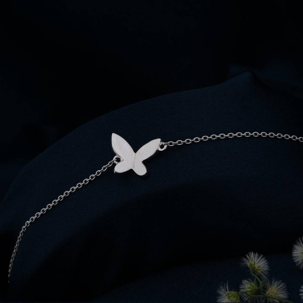 Silver Mini Butterfly Anklet : ZLA-1003