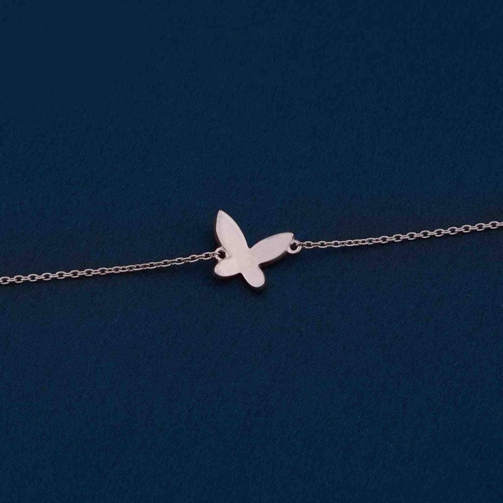 Rose Gold Mini Butterfly Anklet : ZLA-1003R