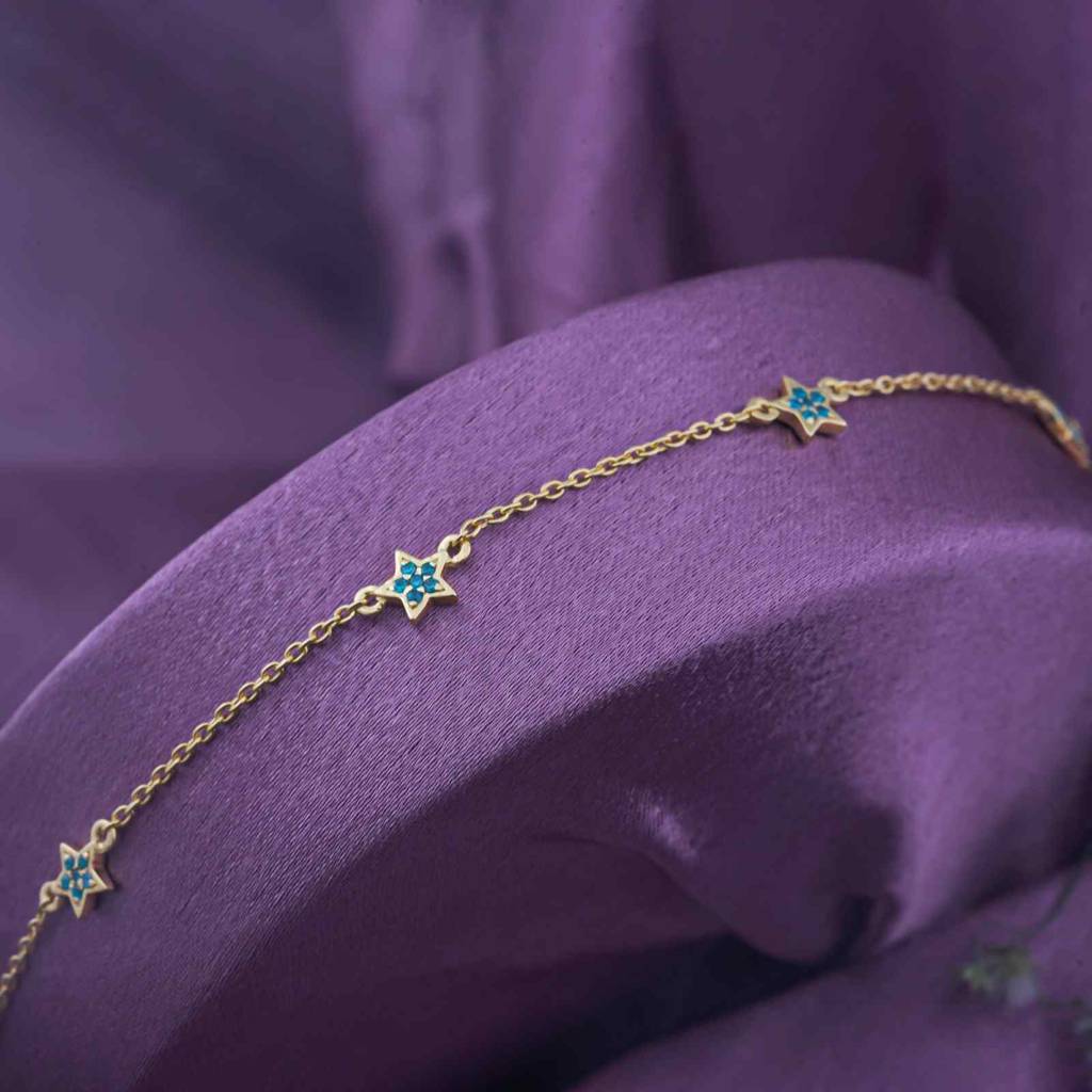 Golden Topaz Stars Anklet : ZLA-1004Y