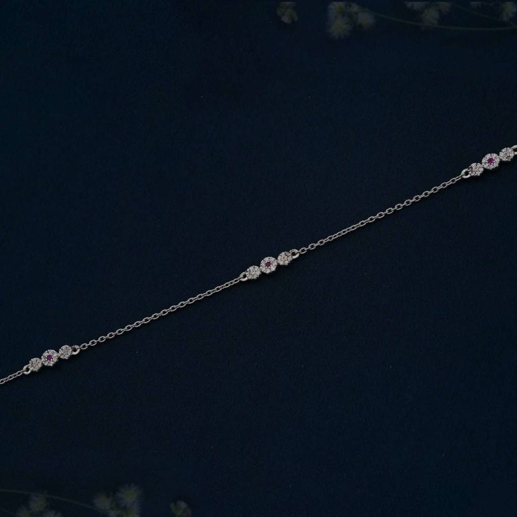 Silver Cluster Charms Anklet : ZLA-1016