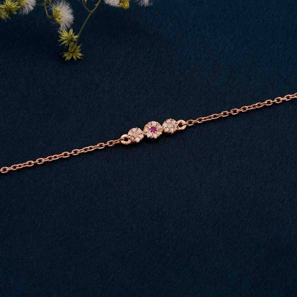 Rose Gold Cluster Charms Anklet : ZLA-1016R