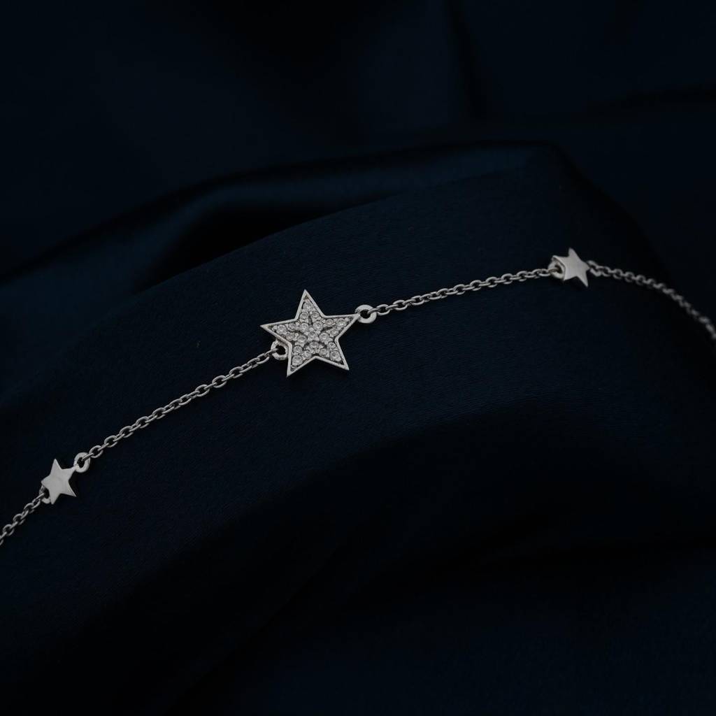 Silver Star Family Anklet : ZLA-1018