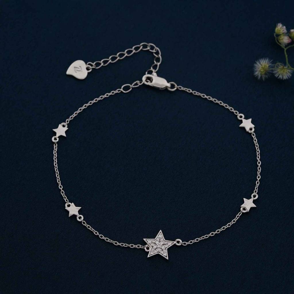 Silver Star Family Anklet : ZLA-1018