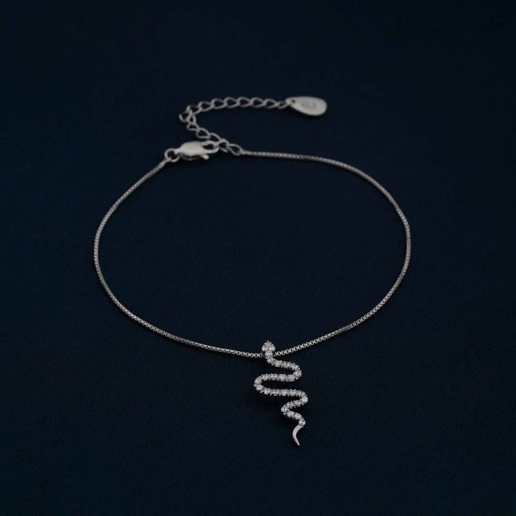 Silver Mini Snake Anklet : ZLA-1019