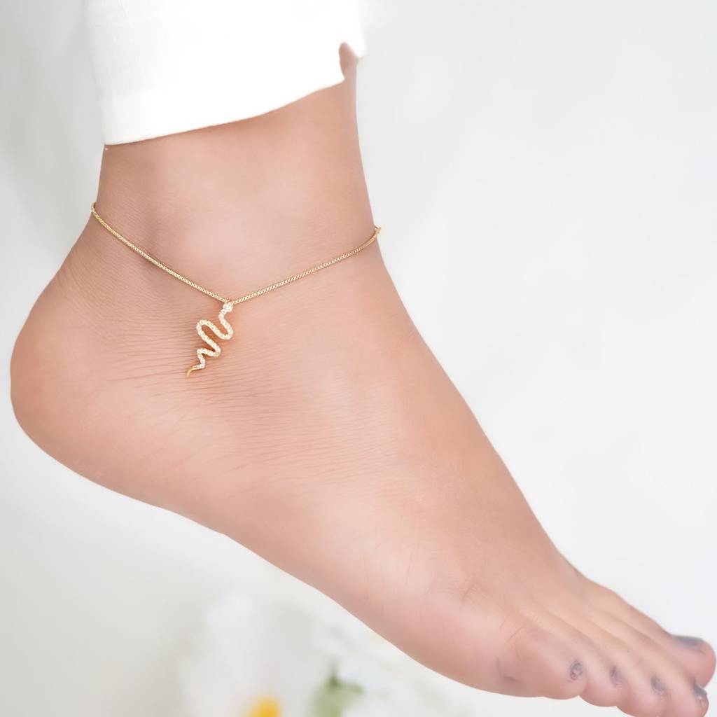 Golden Mini Snake Anklet : ZLA-1019Y