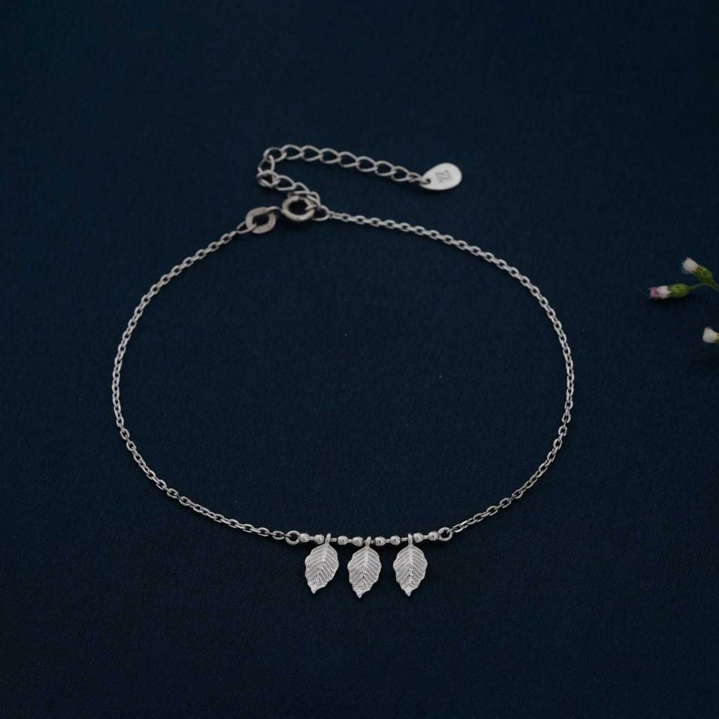 Silver Leafy Anklet For For Women : ZLA-1022