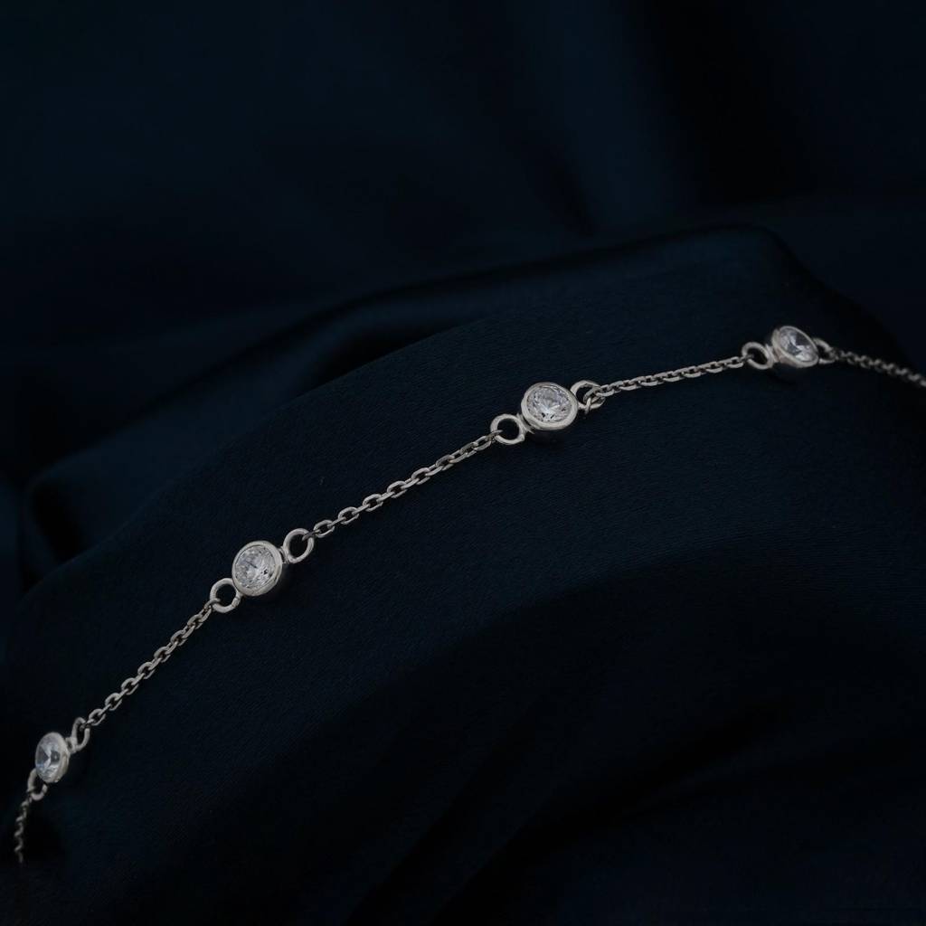 Silver Star Family Anklet : ZLA-1018