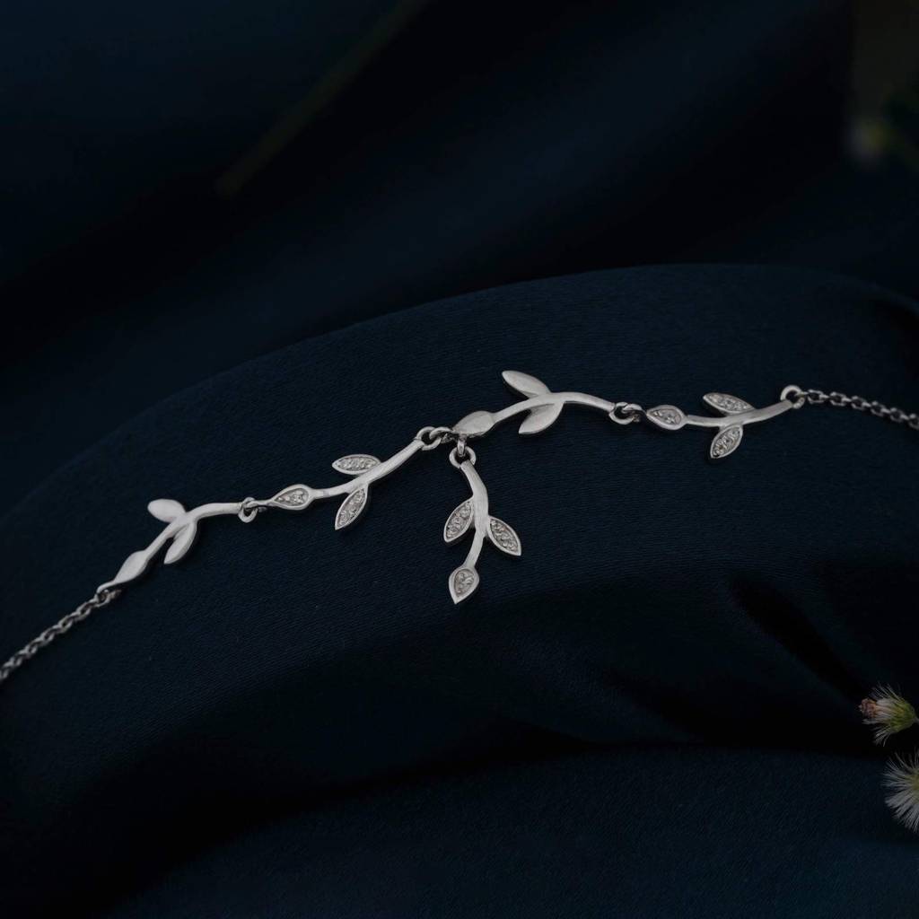 Silver Tree Branches Anklet : ZLA-1029