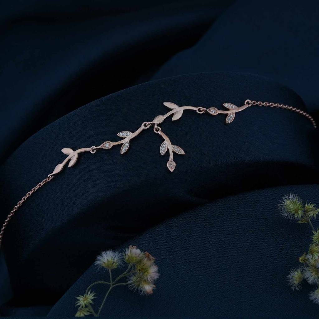 Rose Gold Tree Branches Anklet : ZLA-1029R