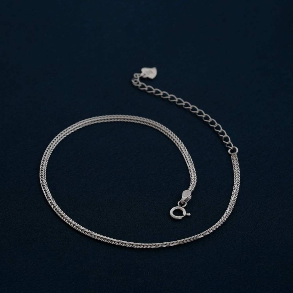 Silver Snake Chain Classic Anklet : ZLA-1039