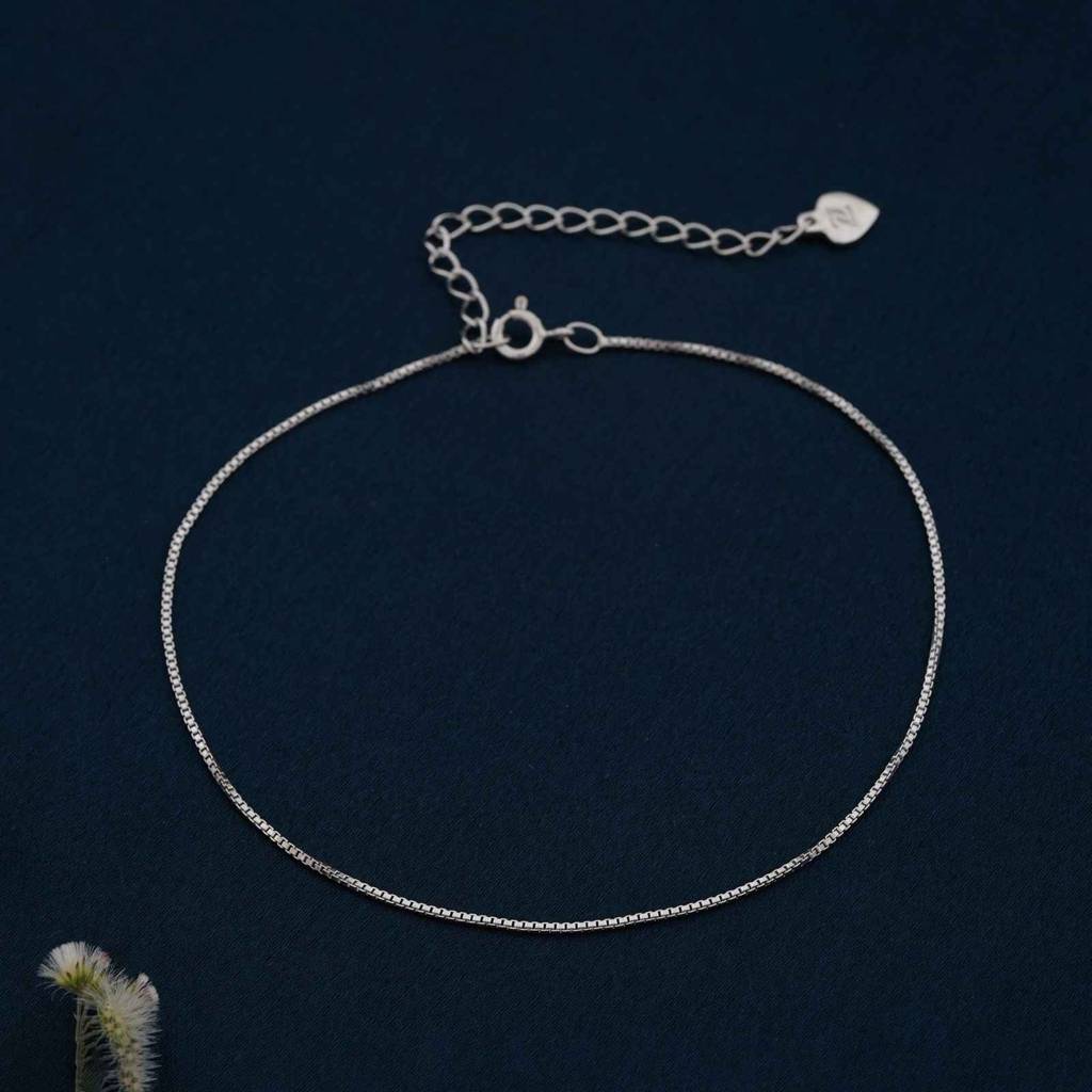 Silver Box Chain Anklet : ZLA-1040P