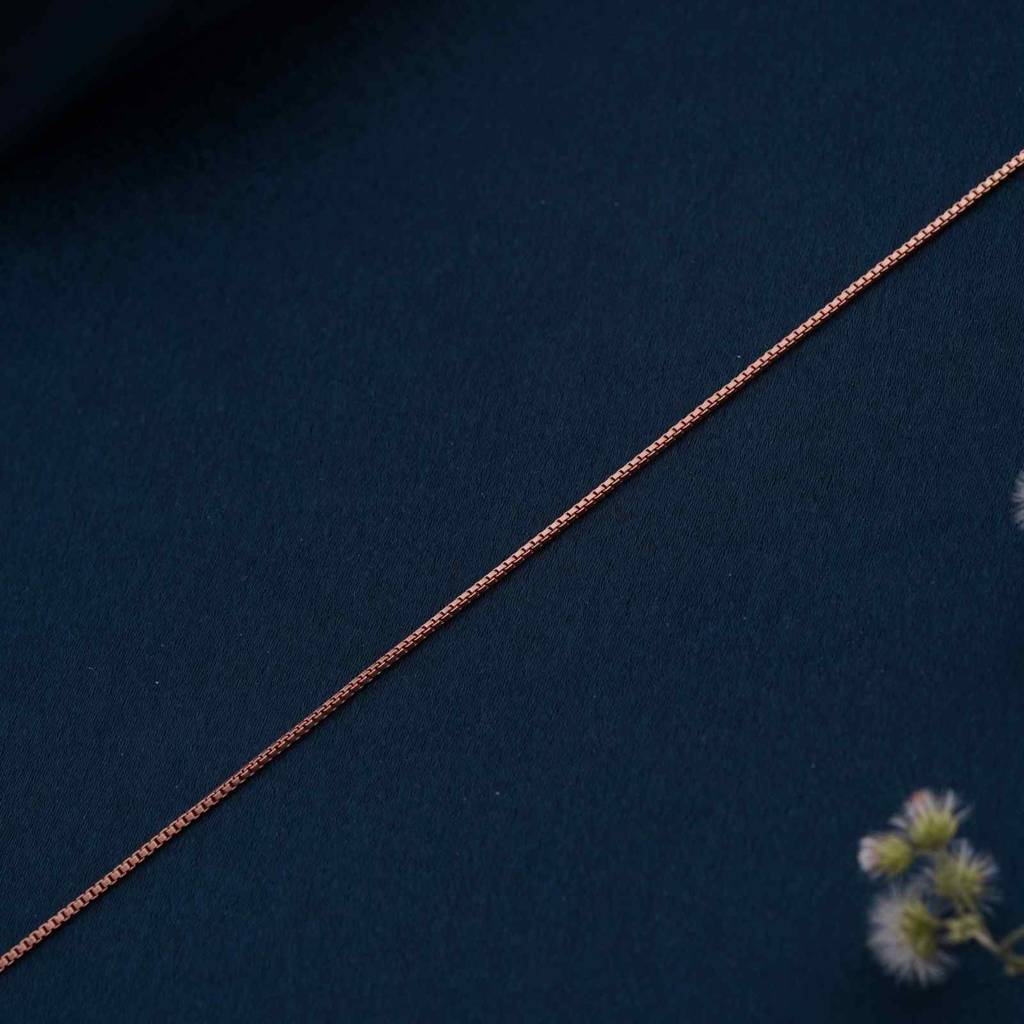 Rose Gold Box Chain Anklet : ZLA-1040R