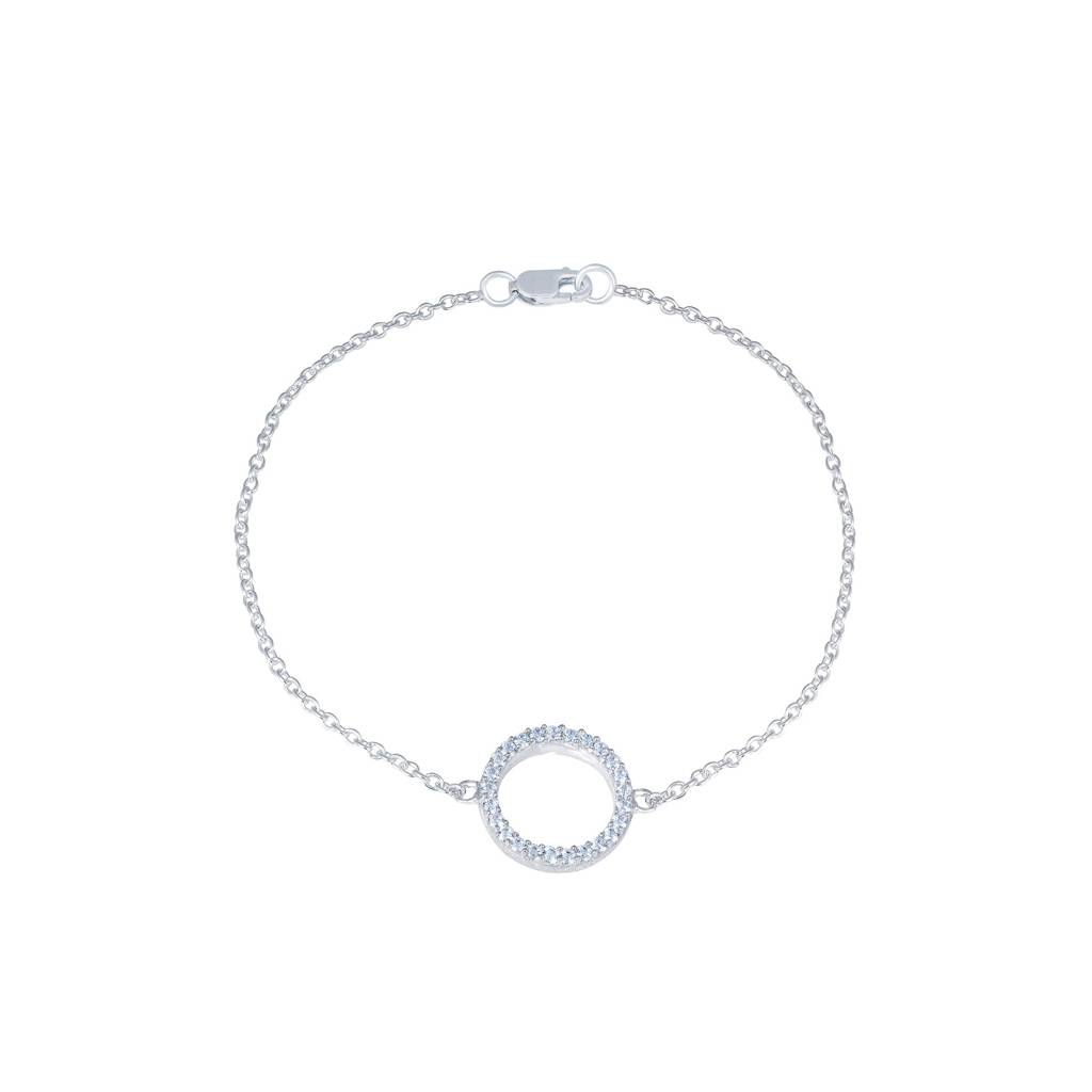 Silver Circle Halo Bracelet : ZLBR-1005