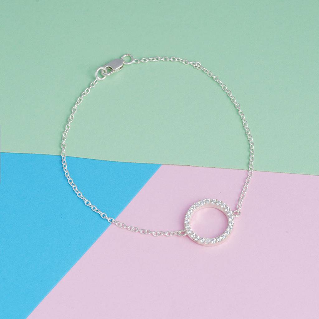 Silver Circle Halo Bracelet : ZLBR-1005
