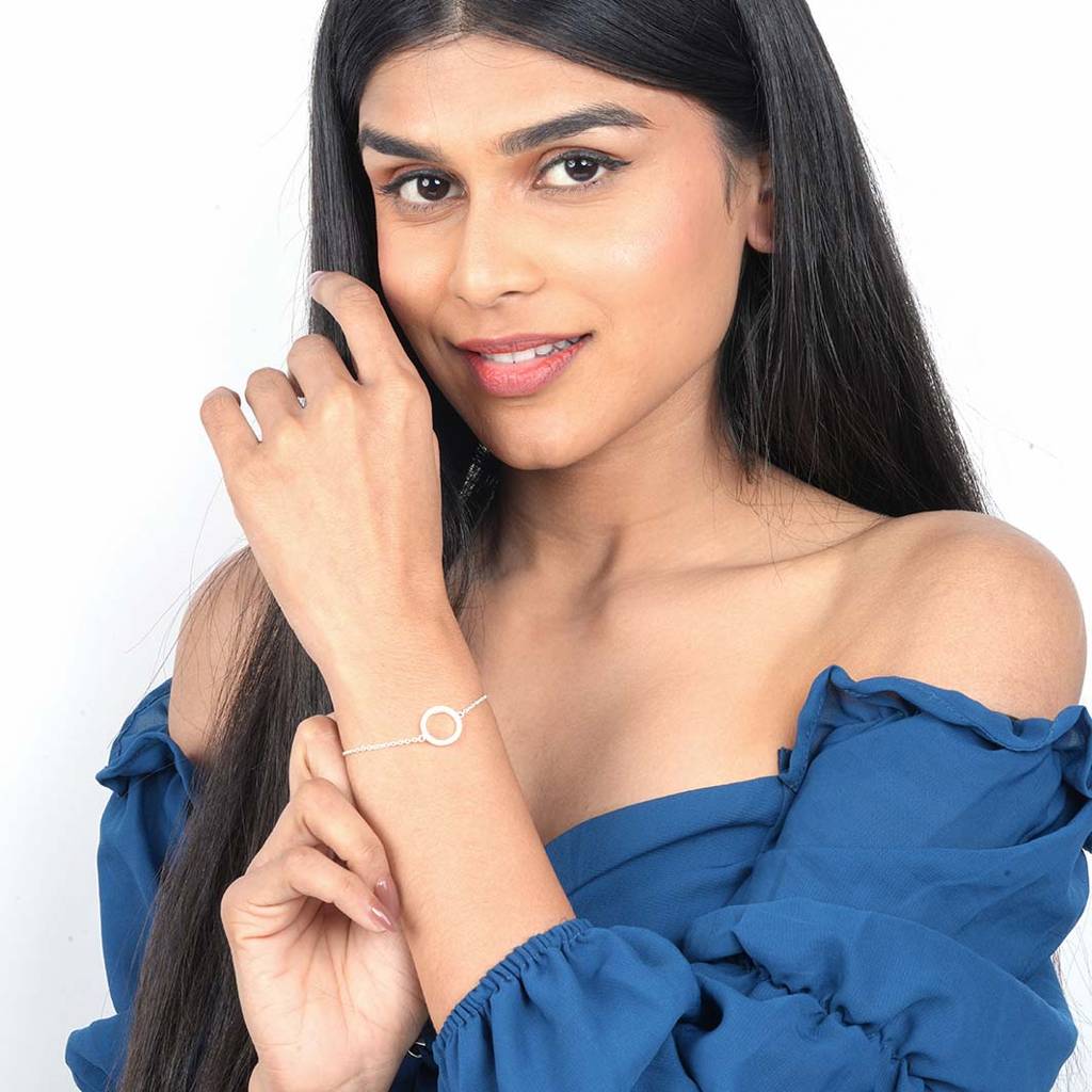 Silver Circle Halo Bracelet : ZLBR-1005