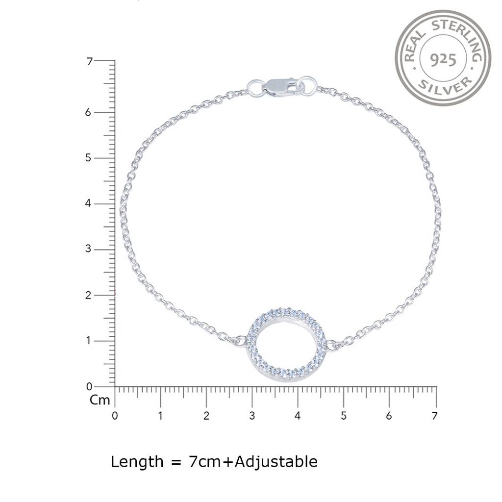 Silver Circle Halo Bracelet : ZLBR-1005