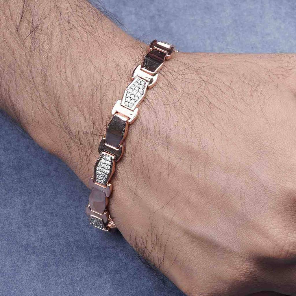 Rose Gold Classic Shine Bracelet For Him : ZLBR-1008