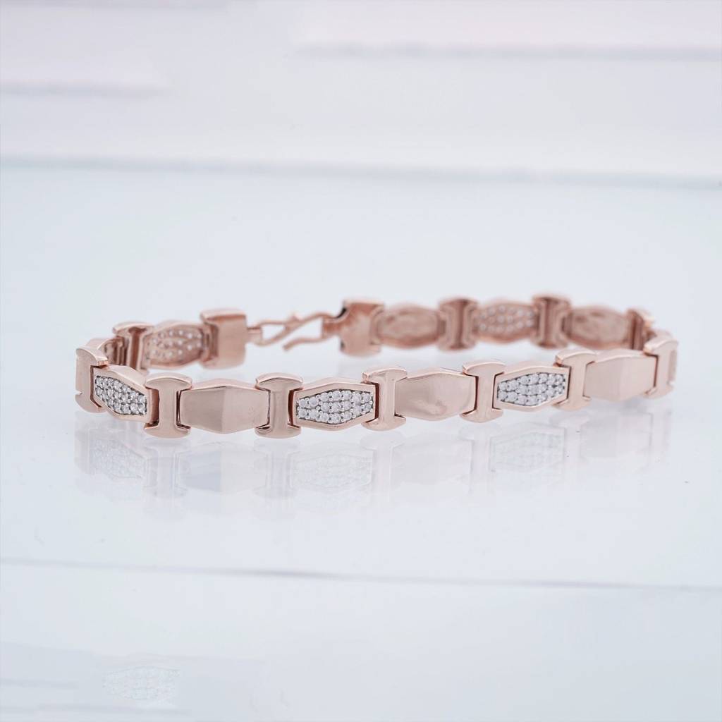 Rose Gold Classic Shine Bracelet For Him : ZLBR-1008