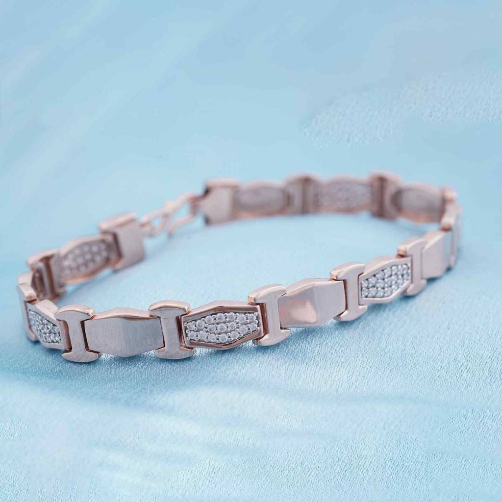Rose Gold Classic Shine Bracelet For Him : ZLBR-1008