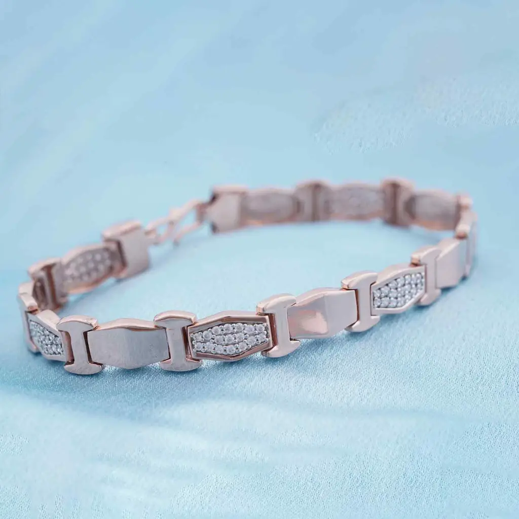 Rose Gold Classic Shine Bracelet For Him : ZLBR-1008
