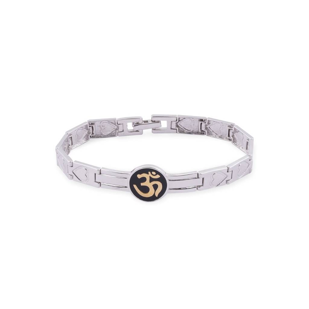 Silver "Om" Bracelet For Him : ZLBR-1009