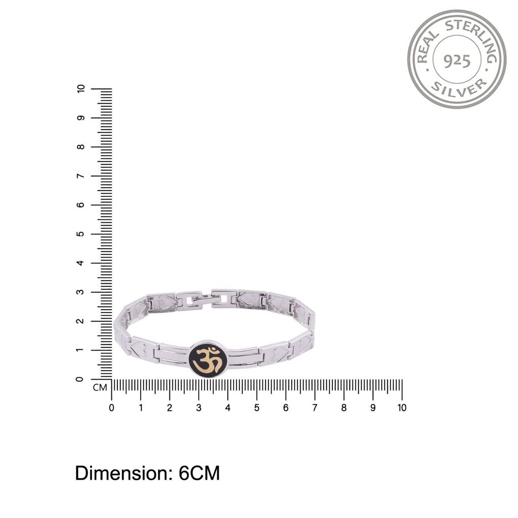 Silver "Om" Bracelet For Him : ZLBR-1009