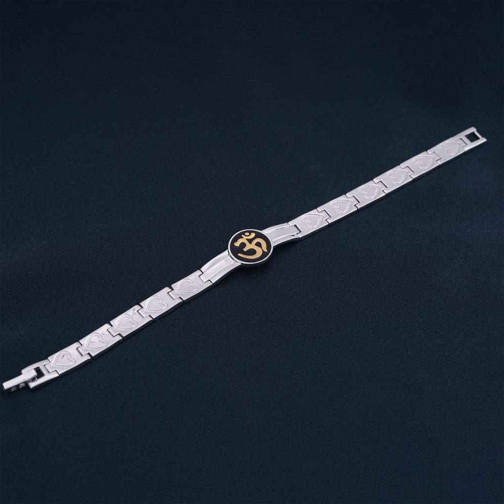 Silver "Om" Bracelet For Him : ZLBR-1009