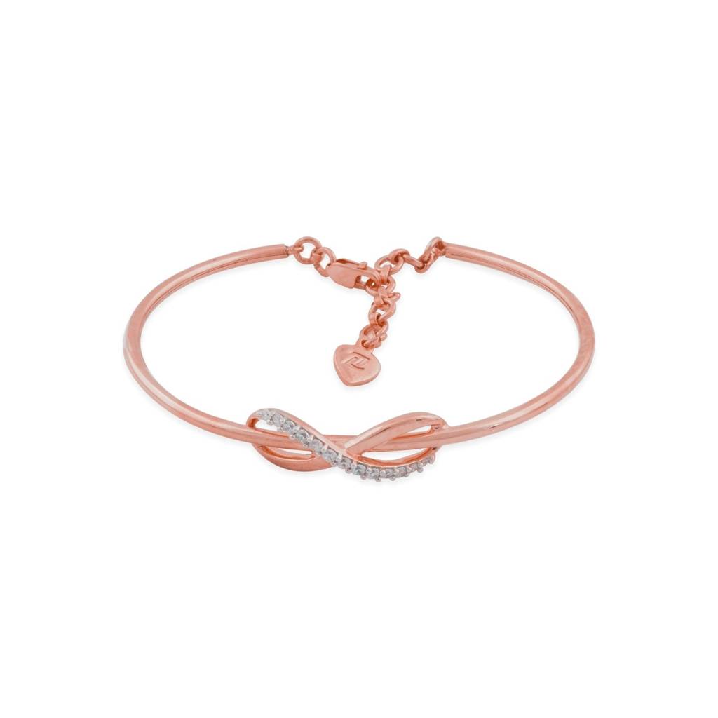 Rose Gold Glittering Zirconia Infinity Bangle : ZLBR-1012