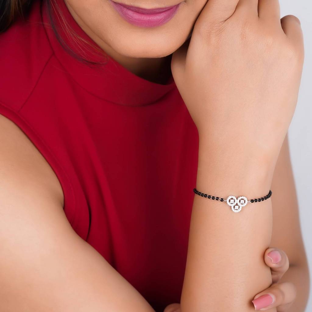 Silver Moonshine Mangalsutra Bracelet : ZLBR-1014