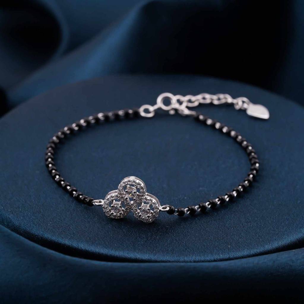 Silver Moonshine Mangalsutra Bracelet : ZLBR-1014