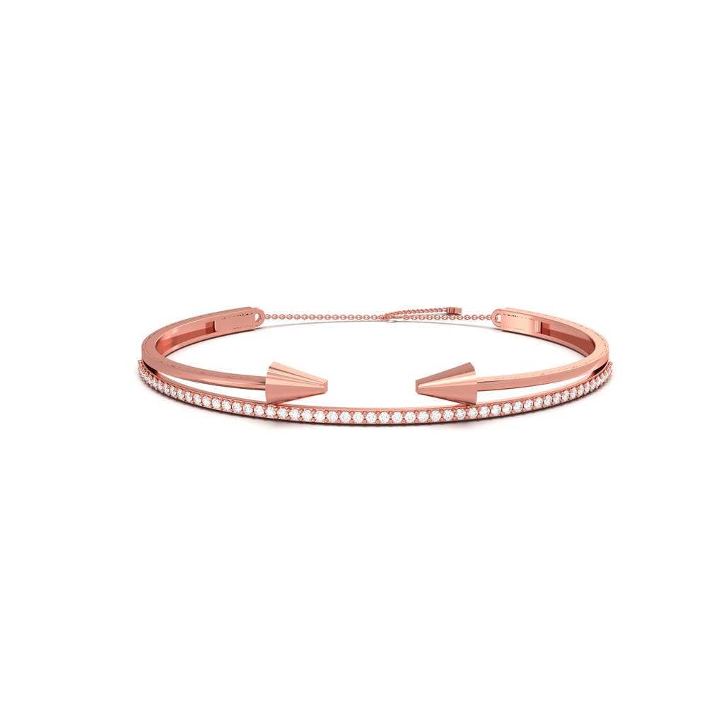 Rose Gold Double Arrow Adjustable Bangle : ZLBR-1017
