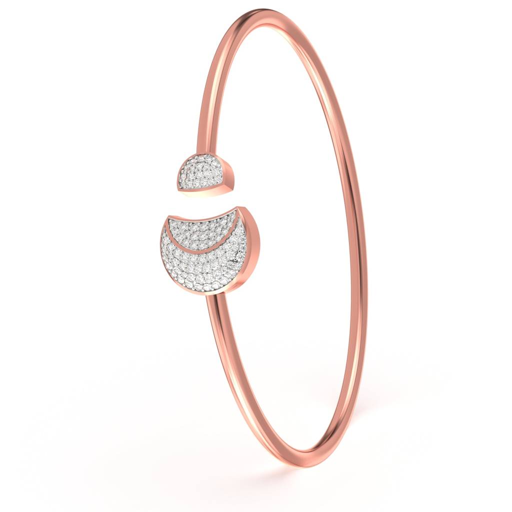 Rose Gold Vermiel Fiji Pave Diamond Bangle : ZLBR-1028