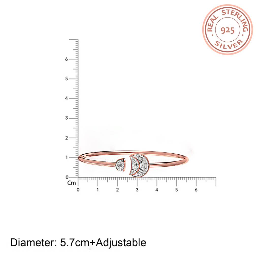 Rose Gold Vermiel Fiji Pave Diamond Bangle : ZLBR-1028