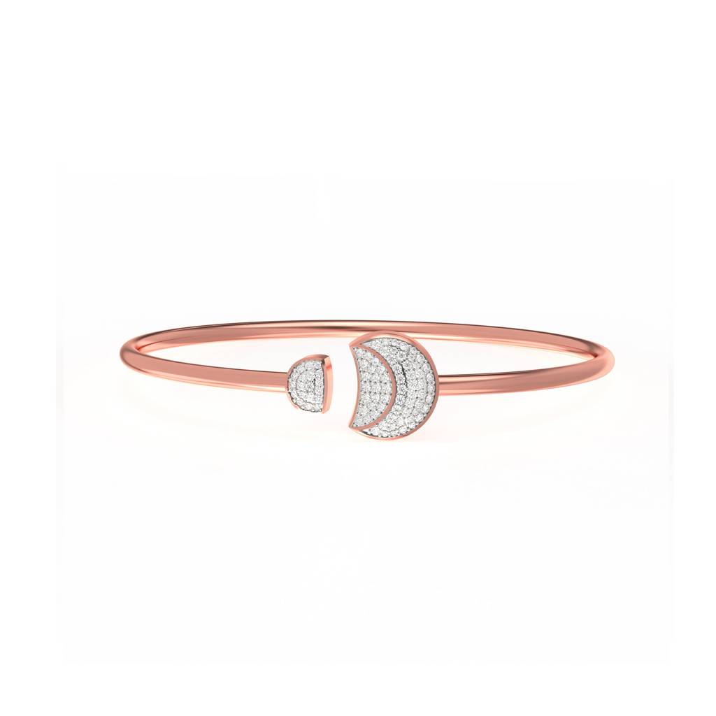 Rose Gold Vermiel Fiji Pave Diamond Bangle : ZLBR-1028