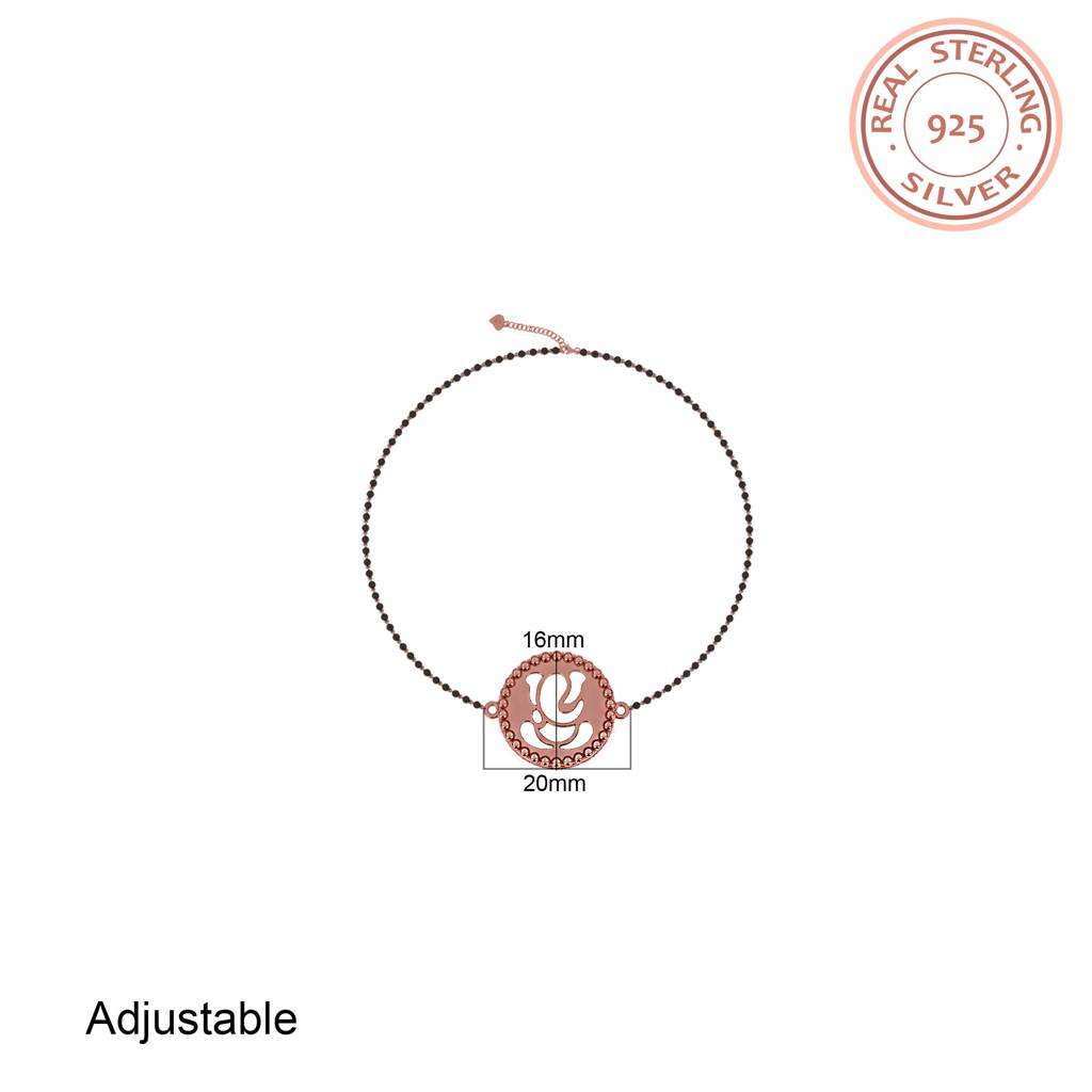 Rose Gold Religious Lord Ganesh Bracelet : ZLBR-1031