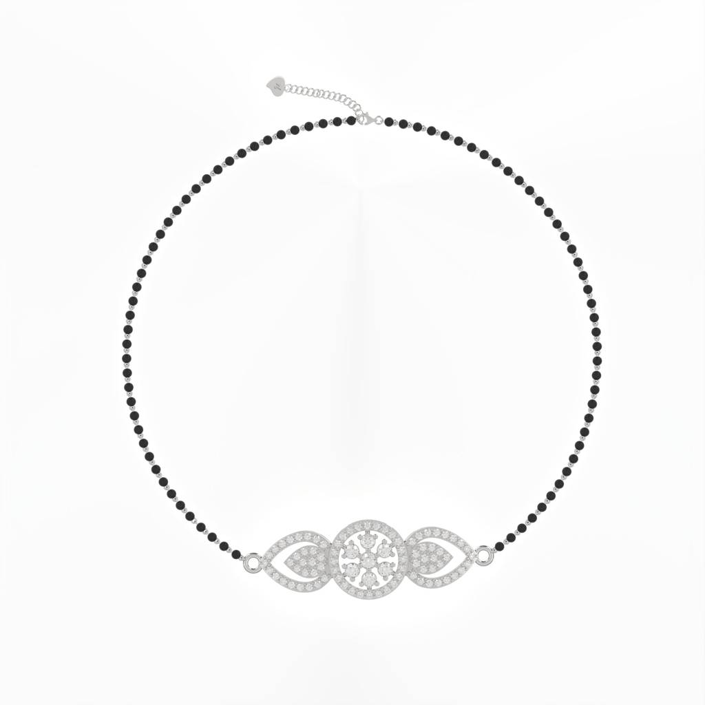 Silver Nature Inspired Bridal Bracelet : ZLBR-1032