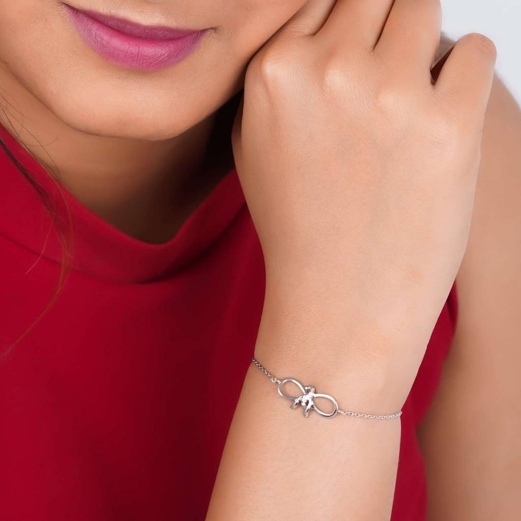 Silver Infinity Love Symbol Charm Bracelet : ZLBR-1037