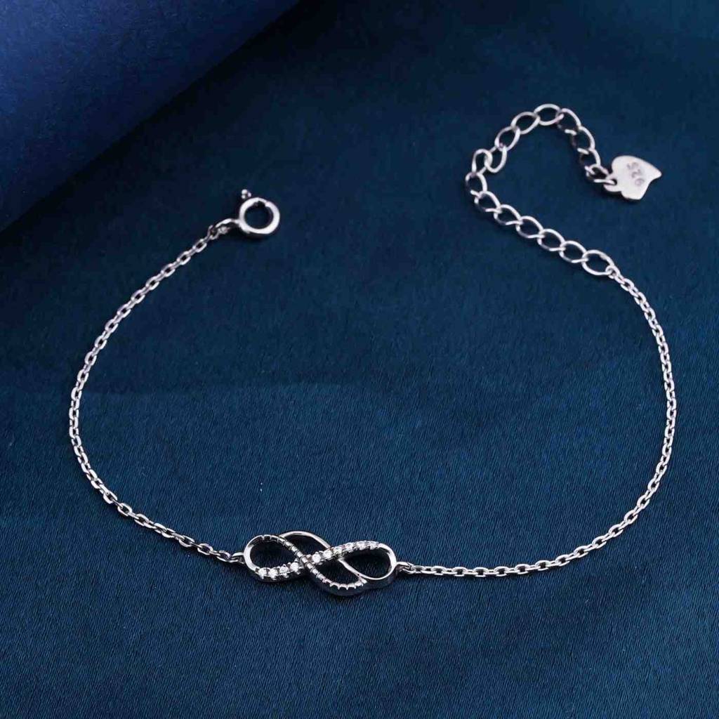 Silver Twin Infinity Love Bracelet : ZLBR-1044