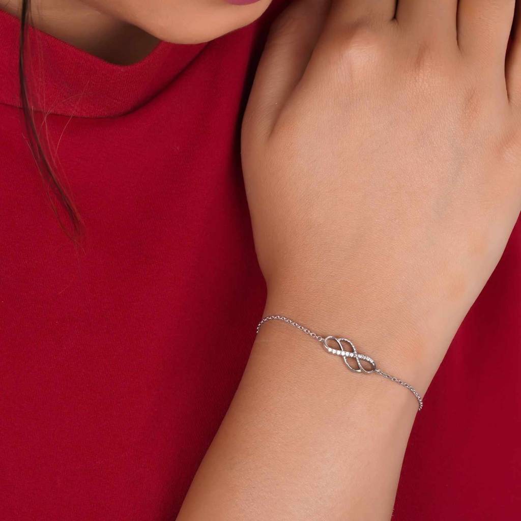 Silver Twin Infinity Love Bracelet : ZLBR-1044