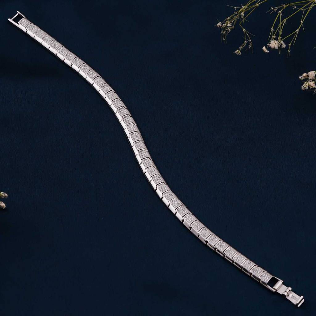 Silver Mini Square Bracelet For Him : ZLBR-1057