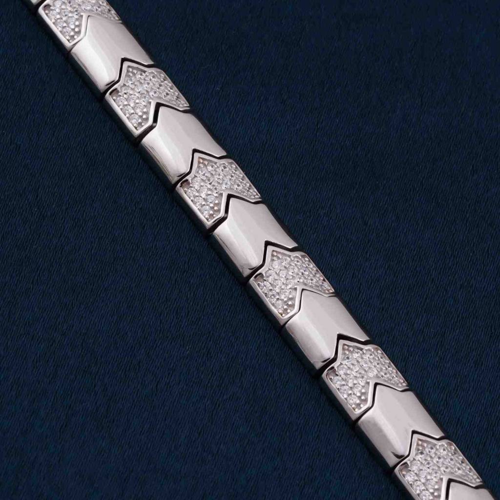 Silver Bold Statement Bracelet For Him : ZLBR-1058